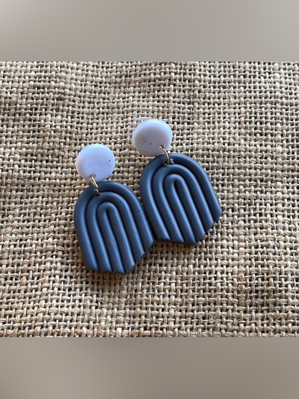 Rainbow Gray clay light earrings Boho bohemian earthy New